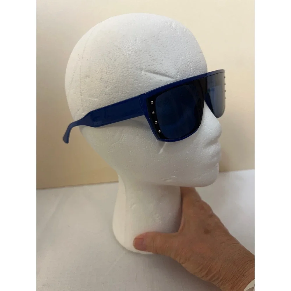 Jimmy Choo Sunglasses Women Blue Excellent Rylan/S Shield Studded Italy